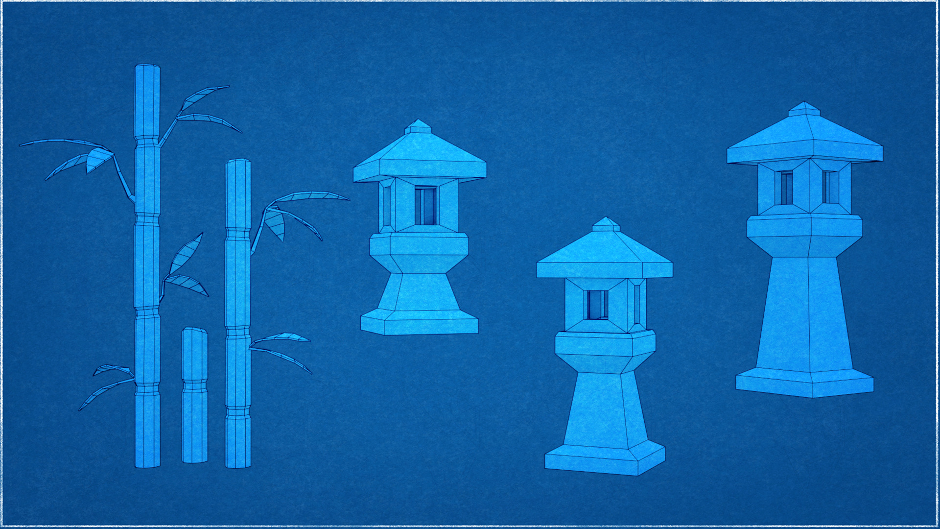 Japanese Low Poly Environment Pack Low-poly 3D model_16