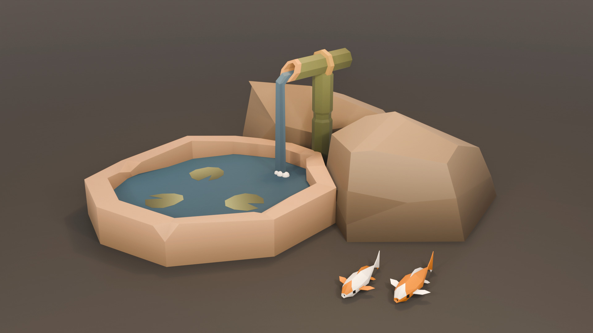 Japanese Low Poly Environment Pack Low-poly 3D model_7