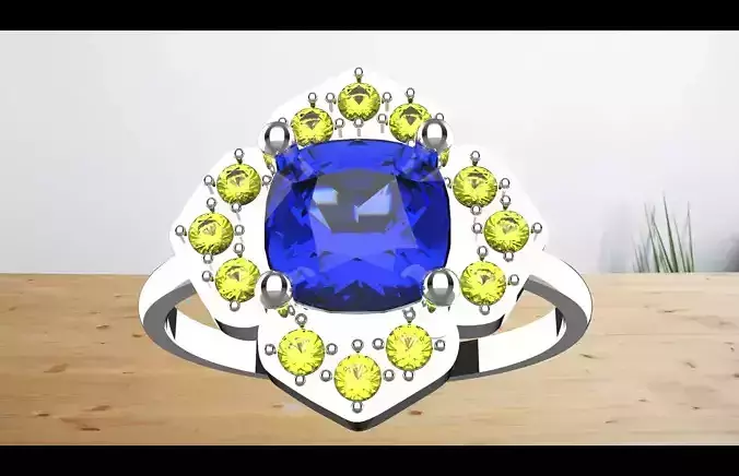 flowe stone ring  and somany stone 