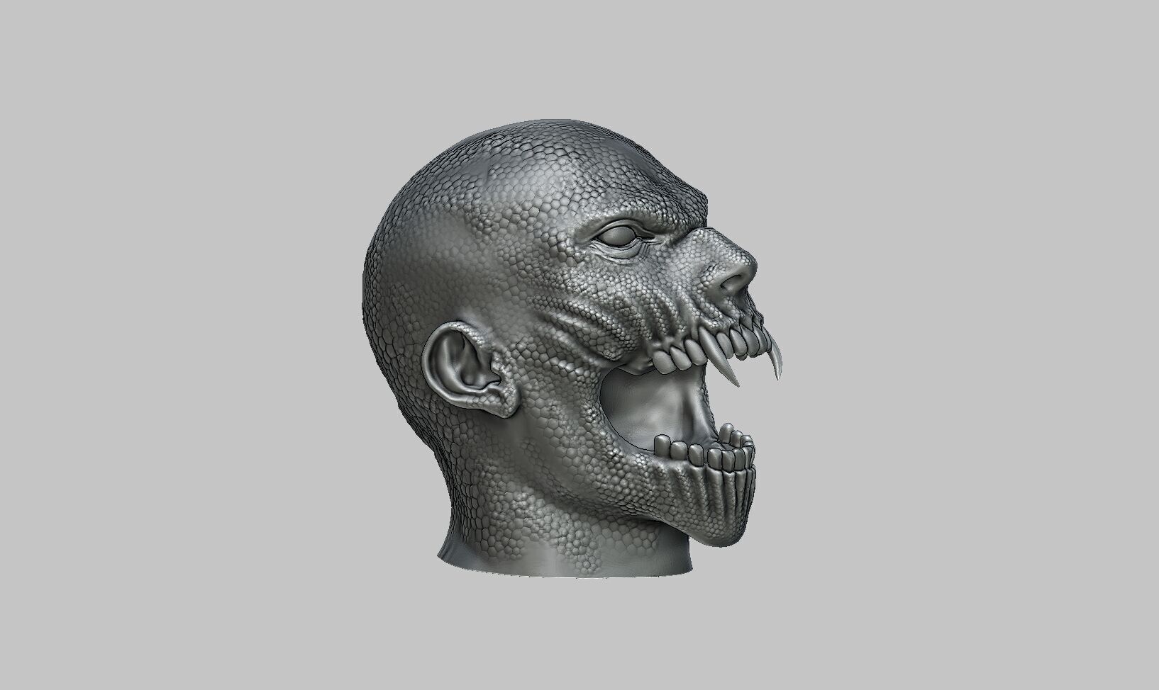 Scream skull human Headphone Stand 3D print model_6