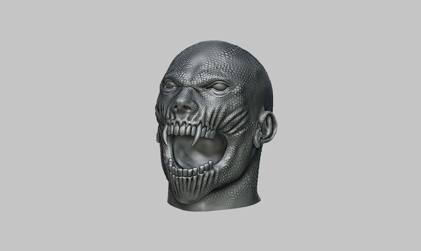 Scream skull human Headphone Stand 3D print model_9