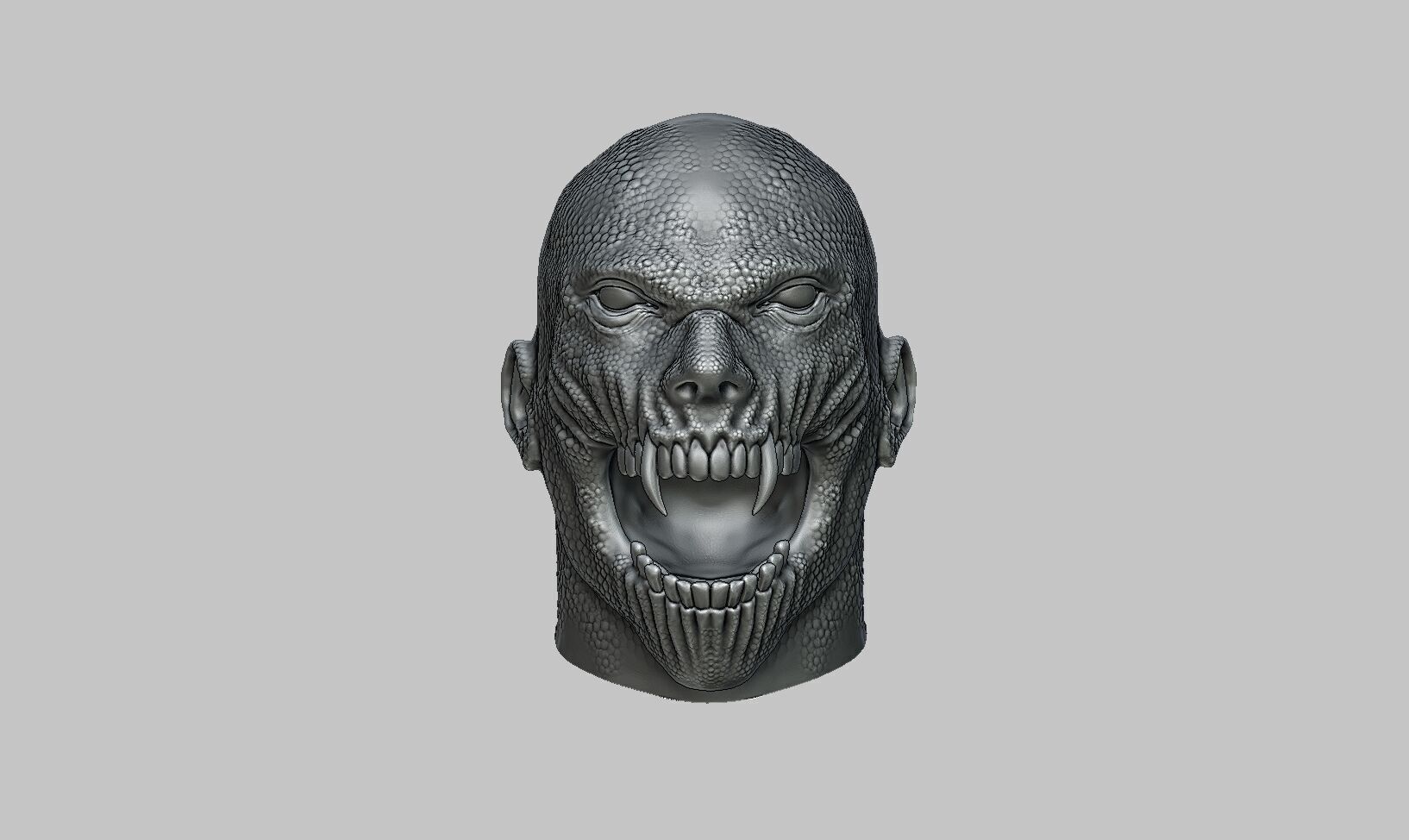 Scream skull human Headphone Stand 3D print model_10