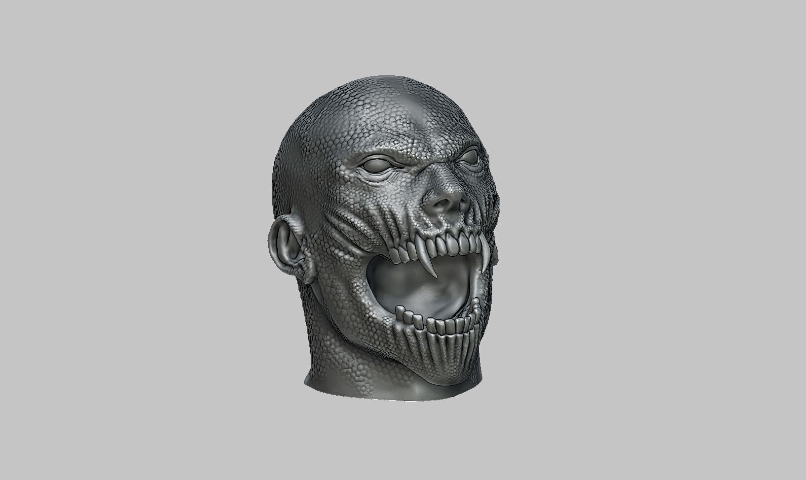 Scream skull human Headphone Stand 3D print model_5