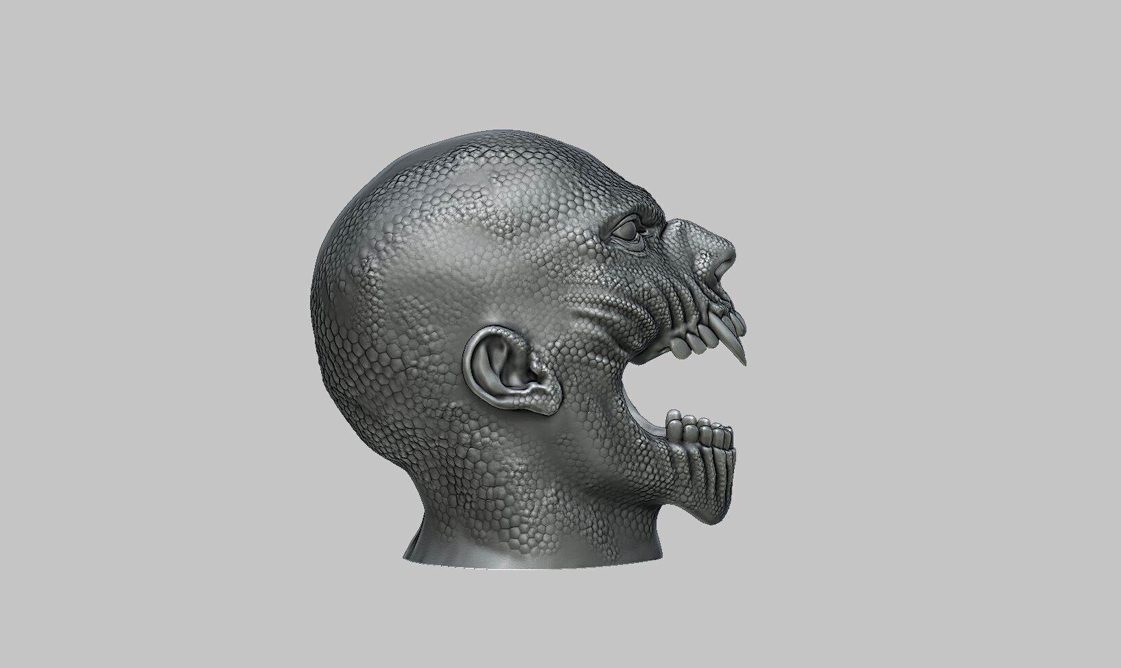Scream skull human Headphone Stand 3D print model_7