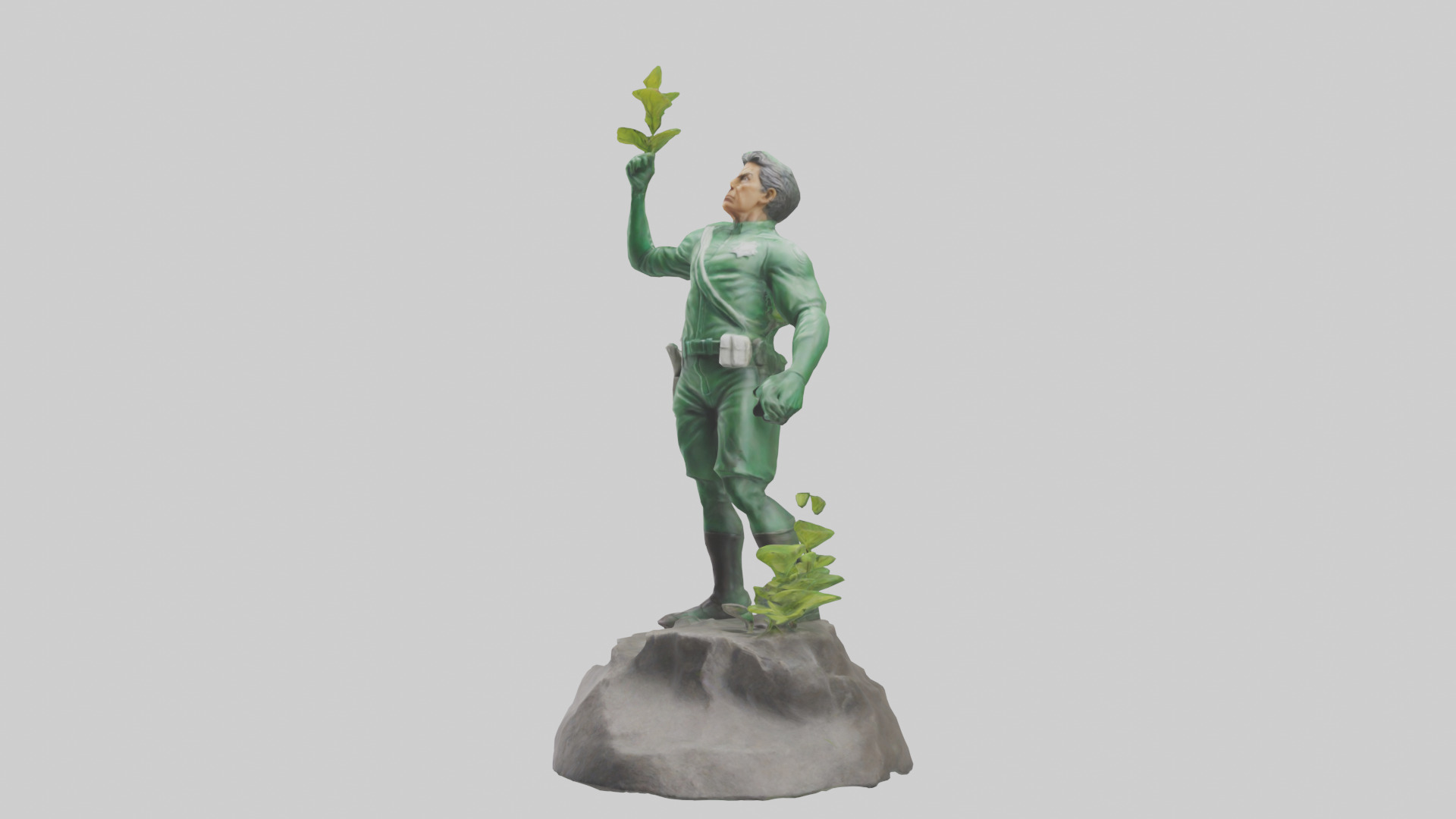 Ecological Action Hero Statue model 3D model_8