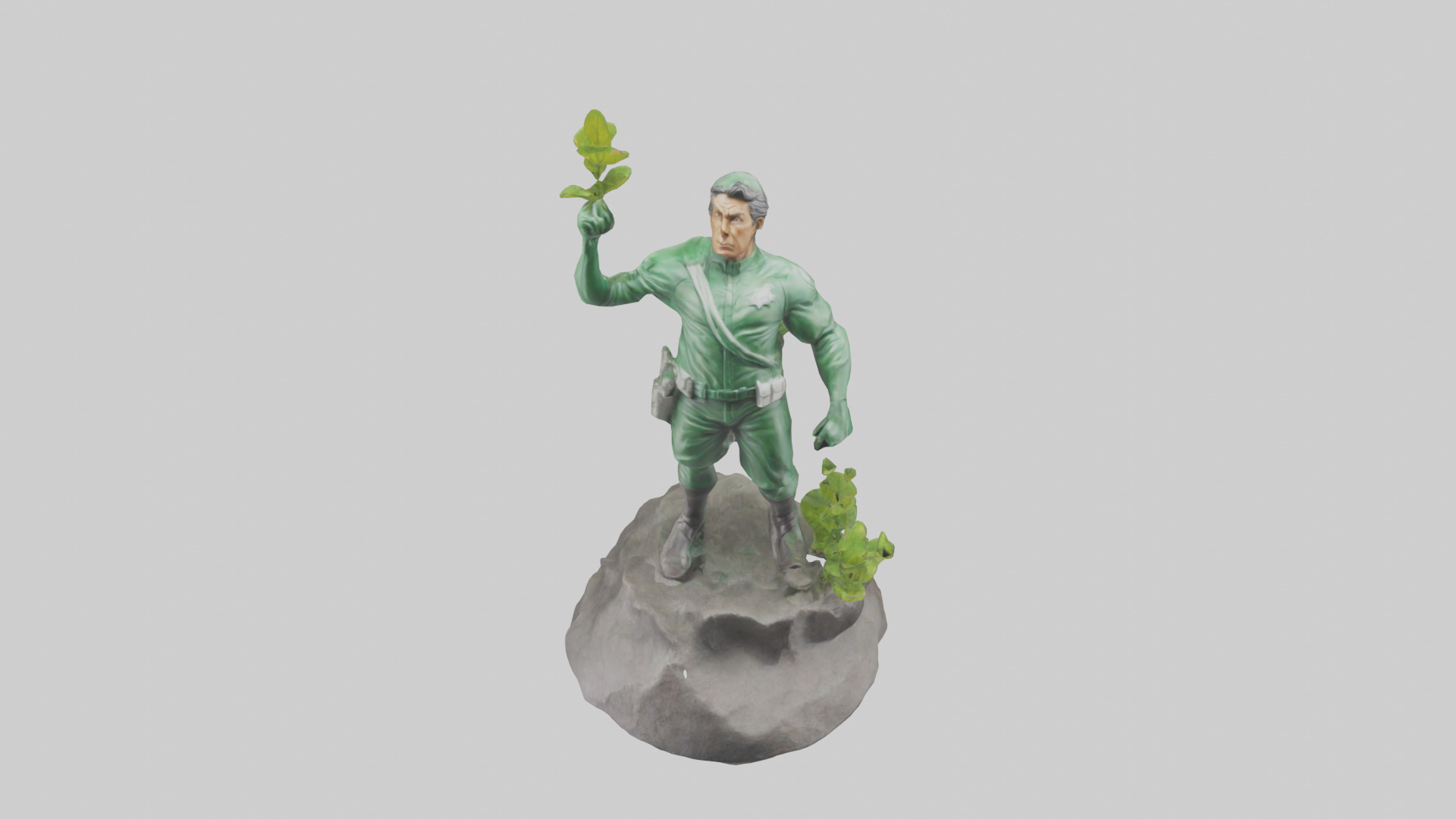 Ecological Action Hero Statue model 3D model_16