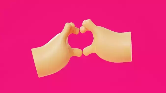 Cartoon Hands Heart Pose Illustration Emoji