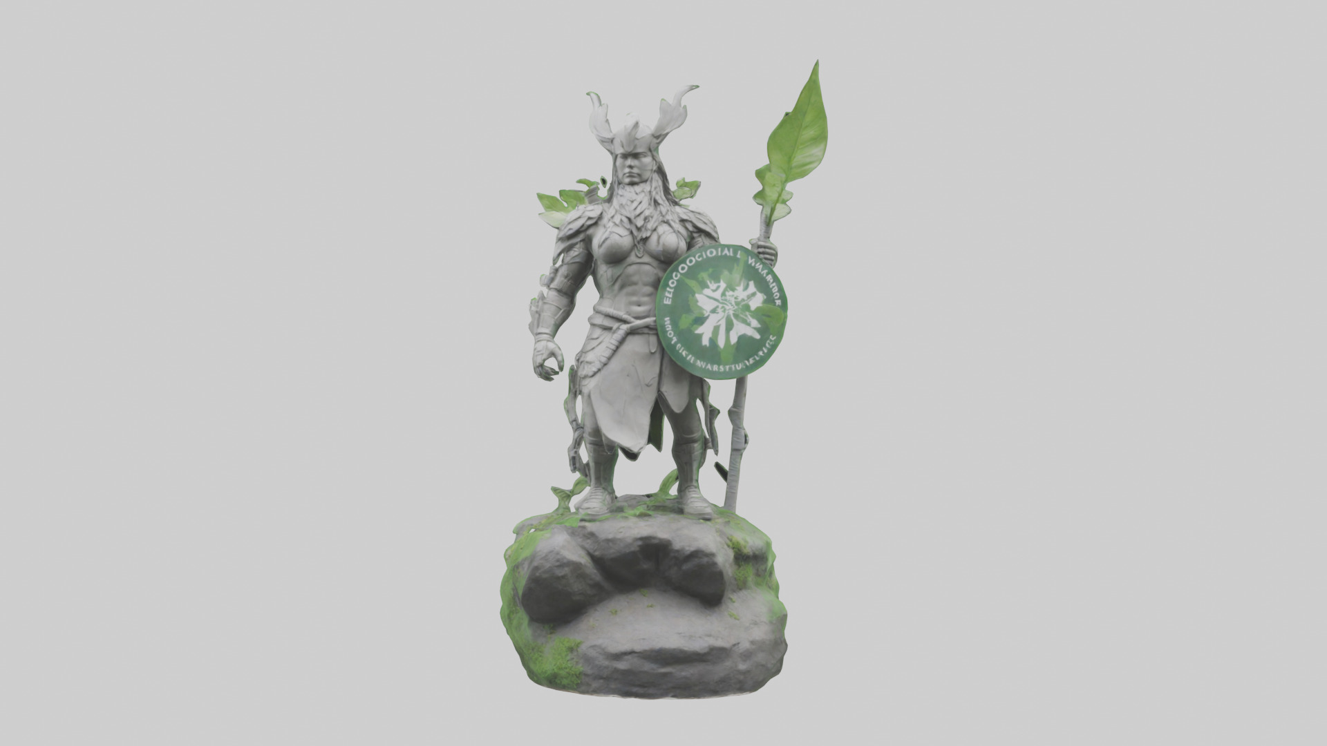 Ecological Warrior Statue model 3D model_9