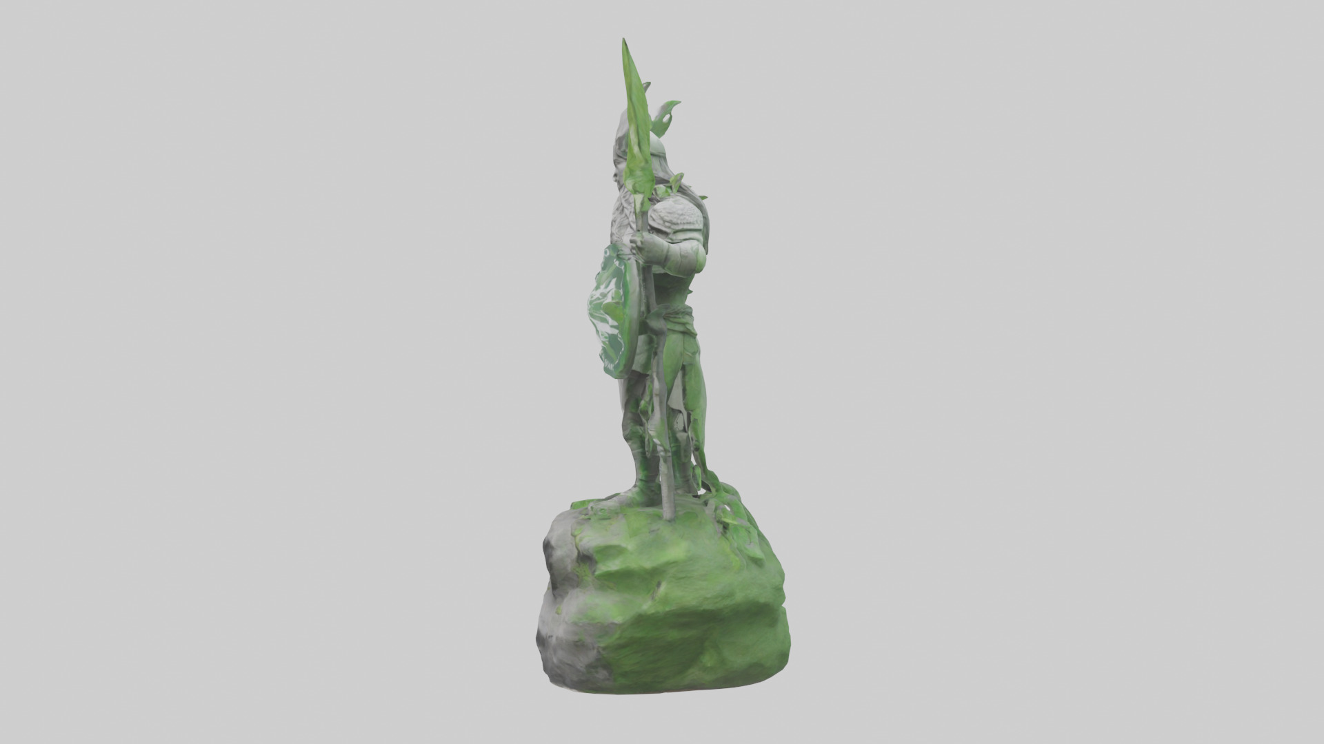 Ecological Warrior Statue model 3D model_12