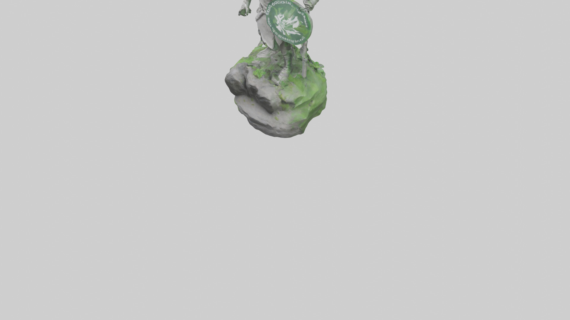 Ecological Warrior Statue model 3D model_5