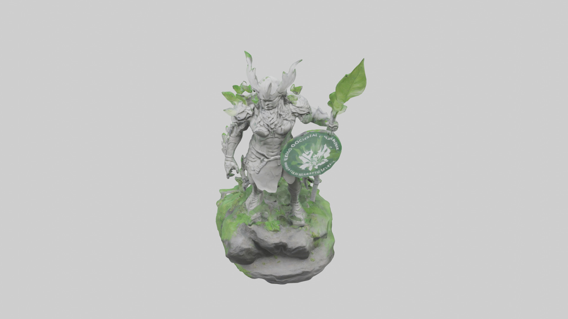 Ecological Warrior Statue model 3D model_16