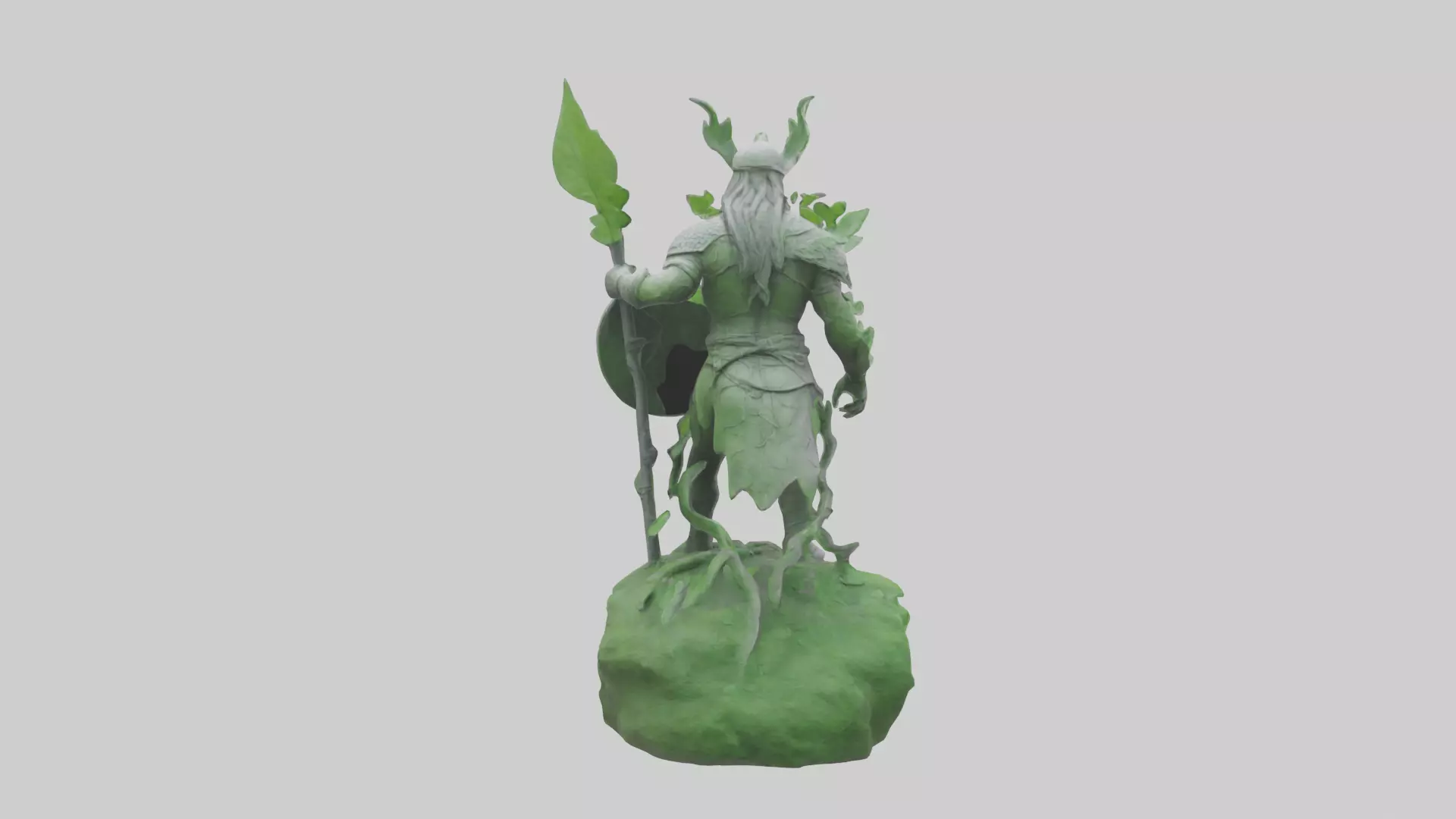 Ecological Warrior Statue model 3D model_0