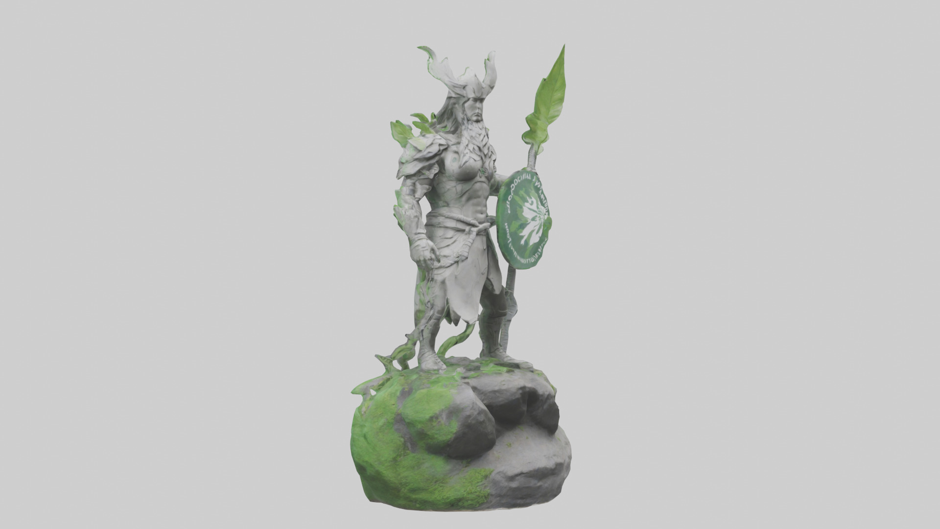 Ecological Warrior Statue model 3D model_11