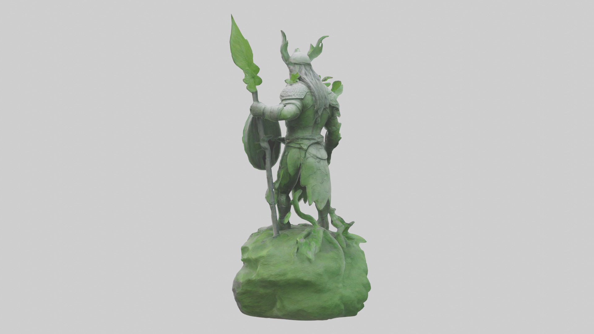 Ecological Warrior Statue model 3D model_1