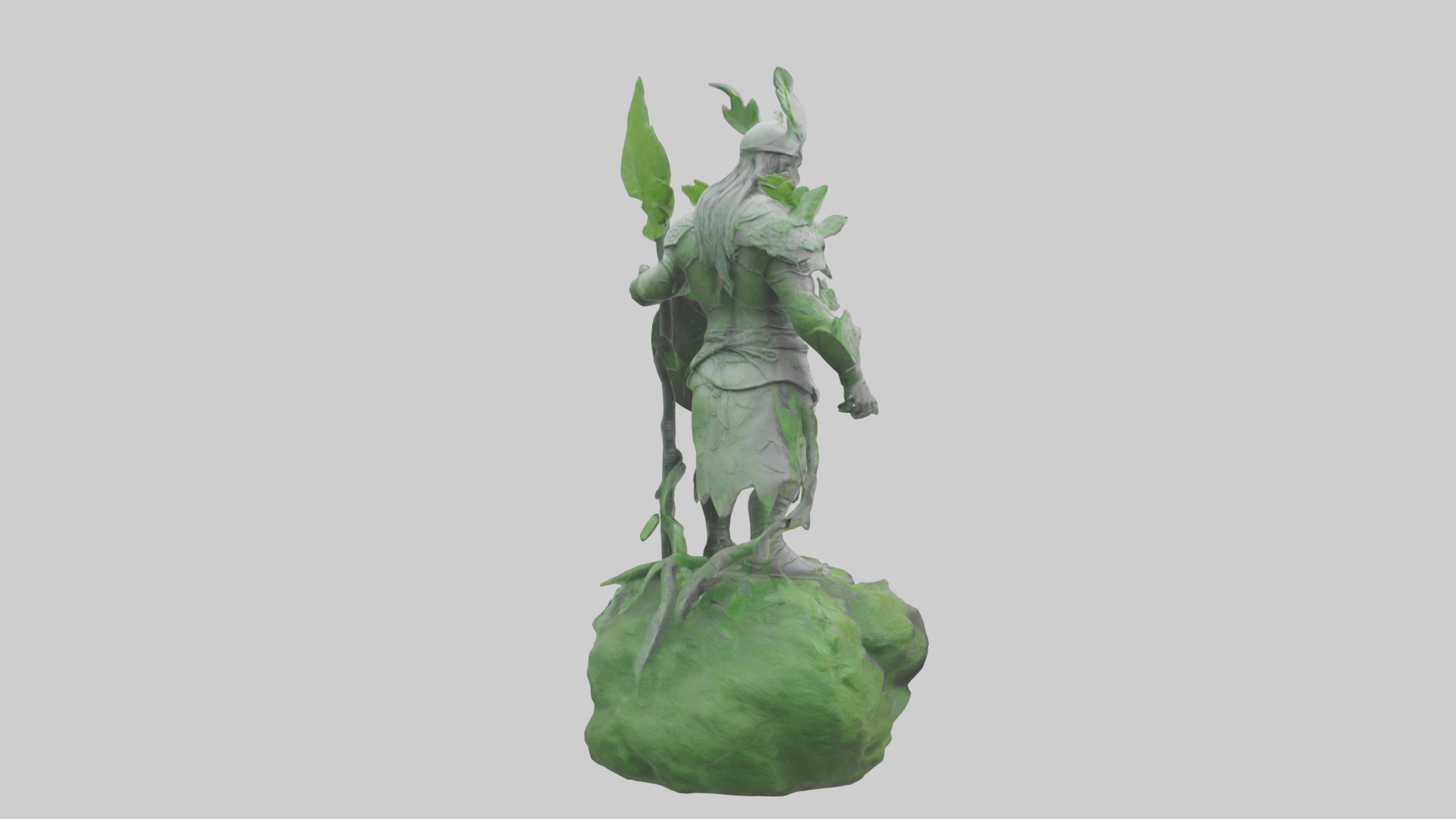 Ecological Warrior Statue model 3D model_2