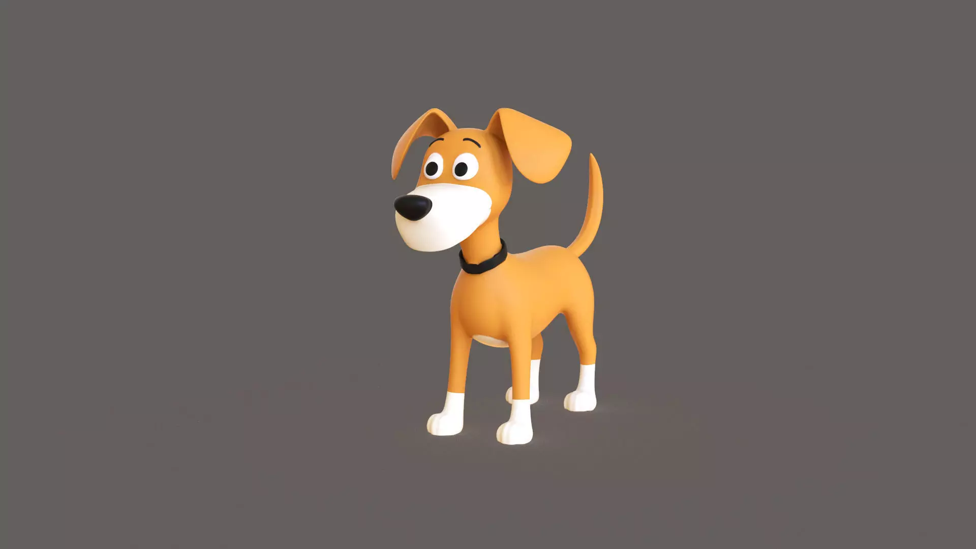 Stylized Cartoon Dog Cute Low-poly 3D model
