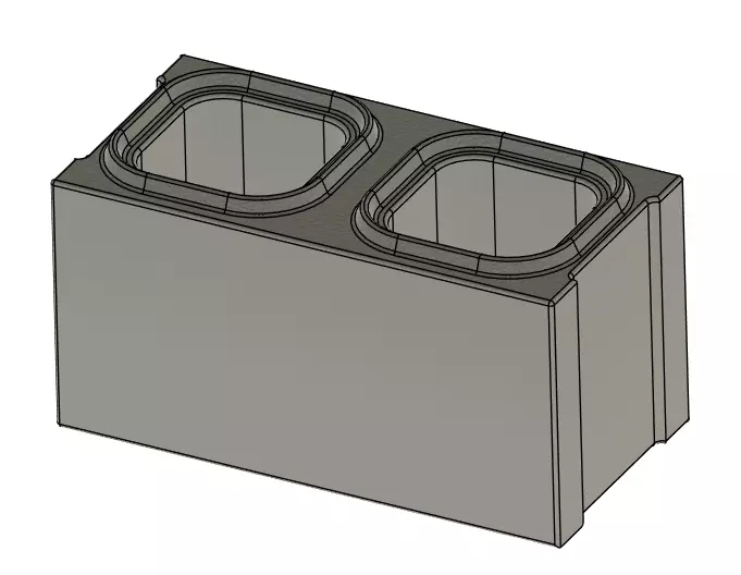 1 Inch Scale Interlocking Cinder Block 3D print model_0