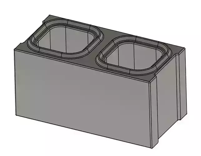 1 Inch Scale Interlocking Cinder Block 3D print model