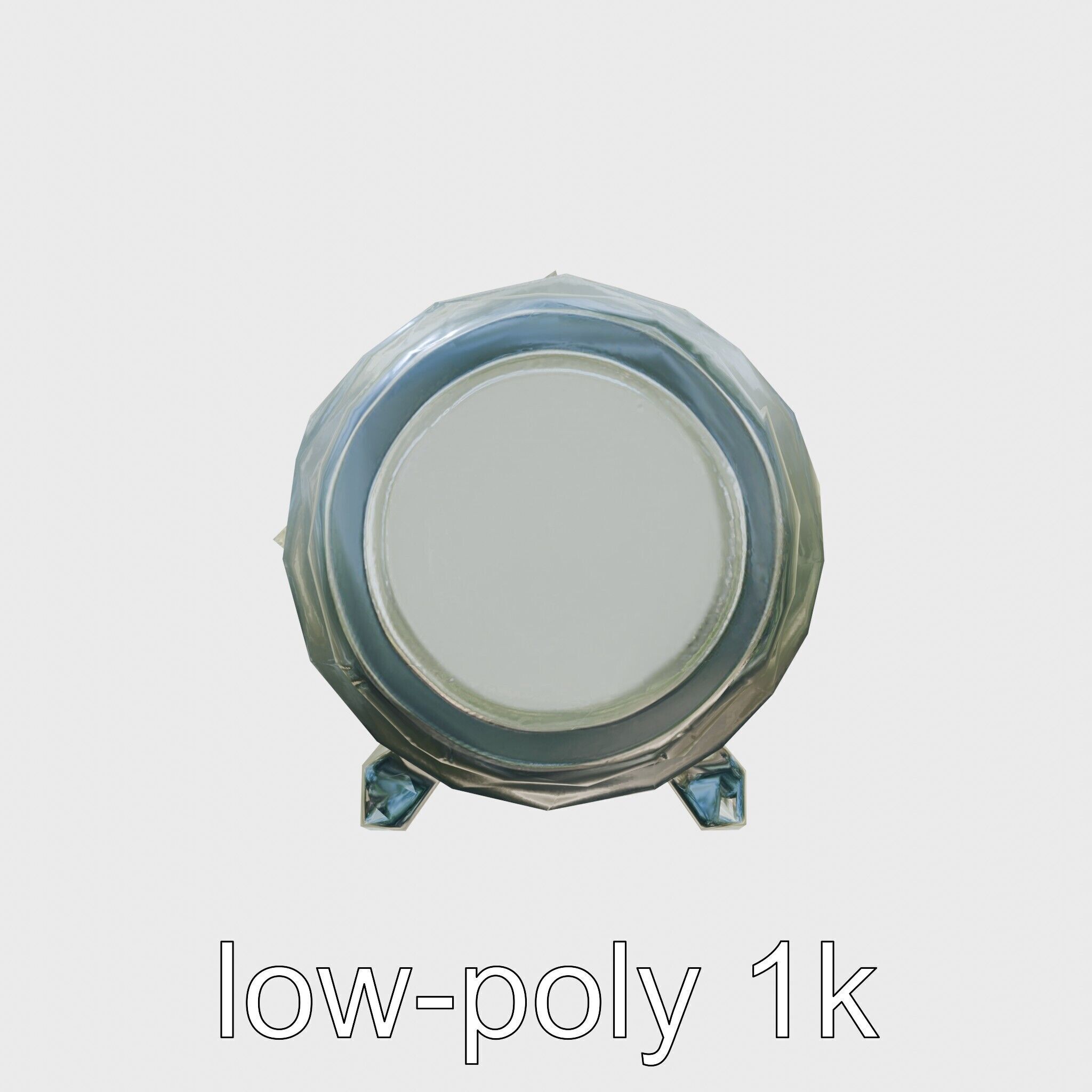 Black Cryogenic Capsule with Frosted Glass Low-poly 3D model_7