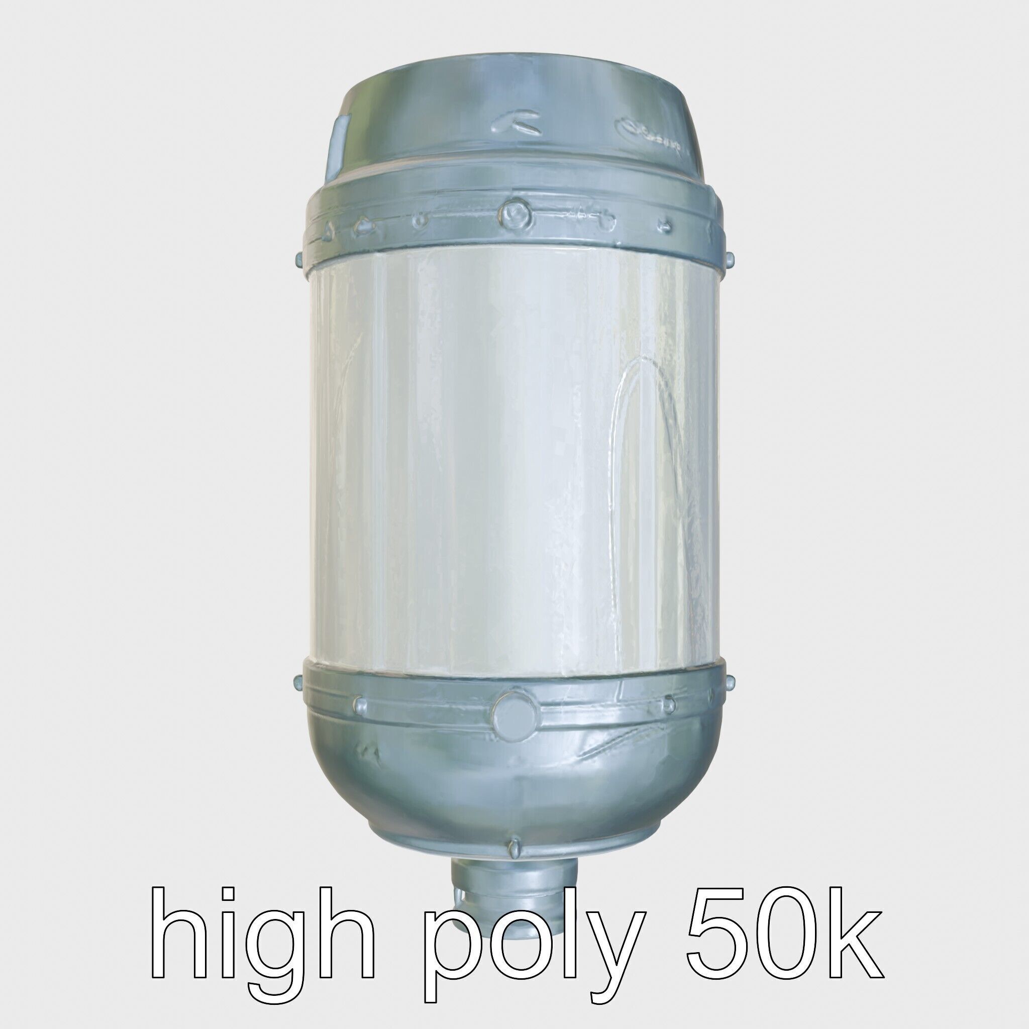 Black Cryogenic Capsule with Frosted Glass Low-poly 3D model_13
