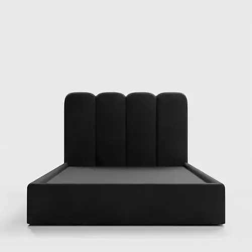 Palani Black Velvet Queen Bed