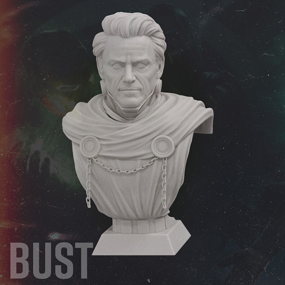 Doctor Doom - 1-4 scale STL Bust 3D print model_2