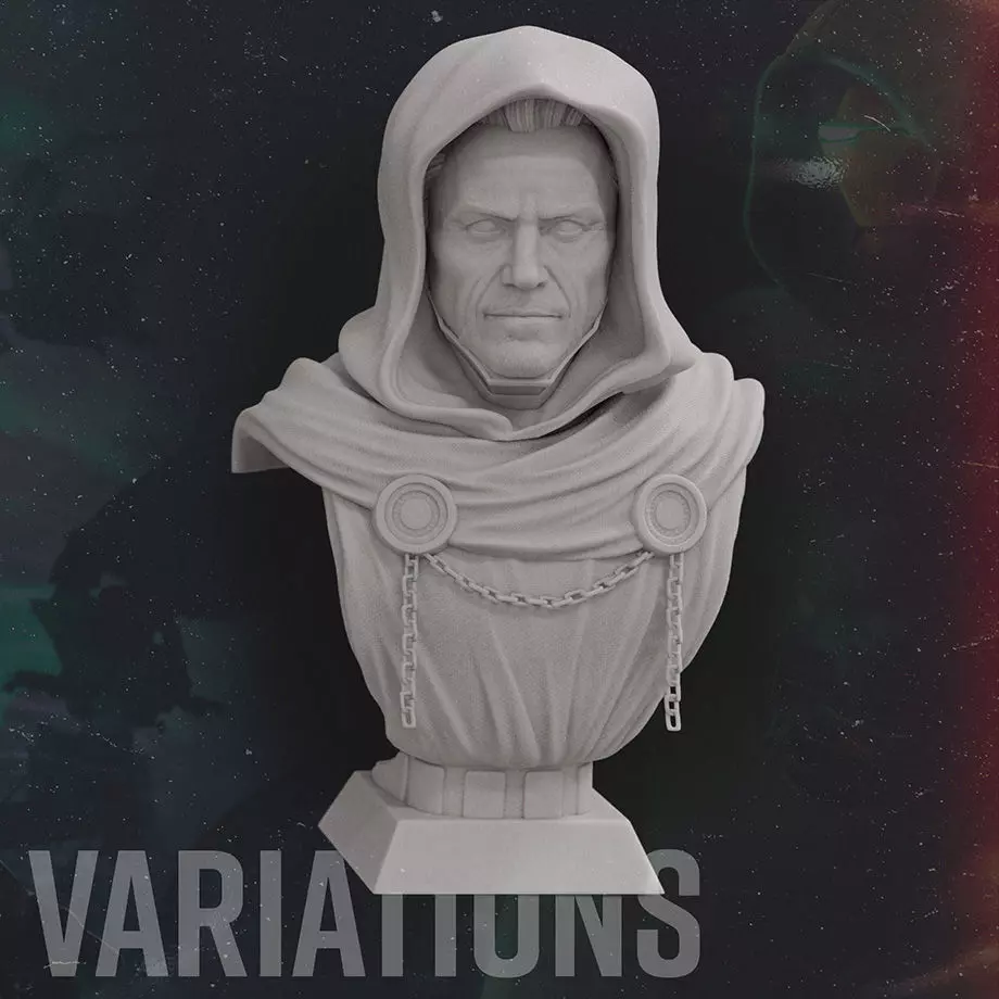 Doctor Doom - 1-4 scale STL Bust 3D print model_0