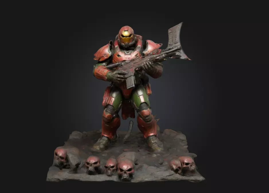 Doom Slayer - Praetor Suit Battle Pose 3D Model 3D print model