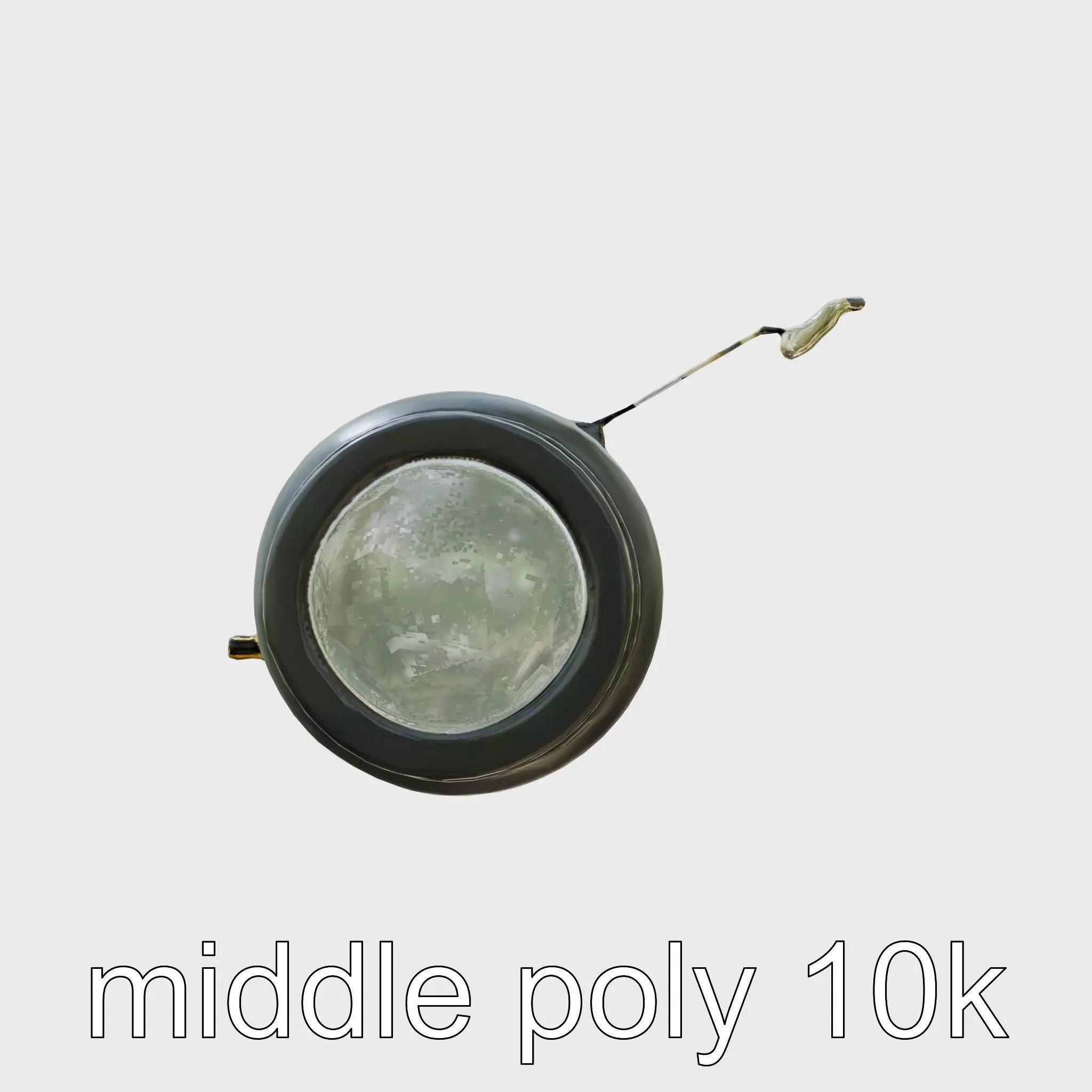 Black Cryogenic Capsule with Frosted Glass and Interface Modules Low-poly 3D model
