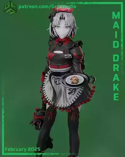 Drake - Maid Skin - Goddess Of Victory Nikke 3D print model