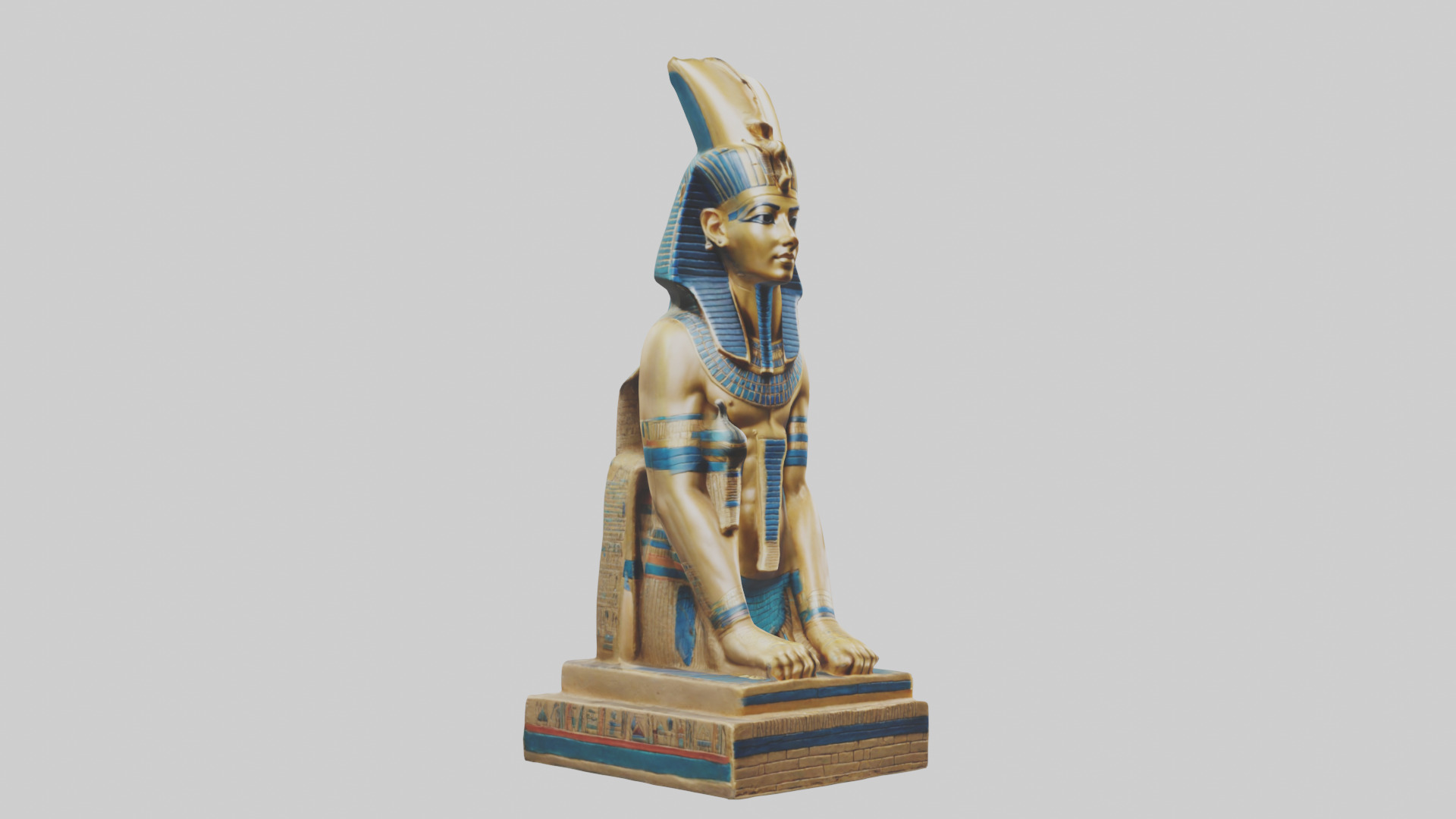 Egyptian Pharaoh statue model 3D model_11