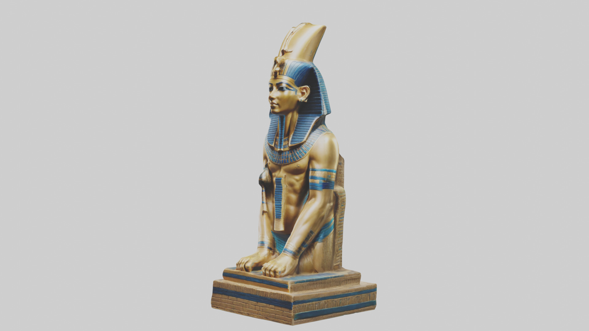 Egyptian Pharaoh statue model 3D model_10
