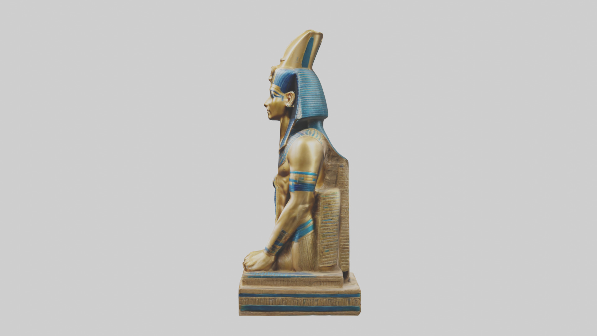 Egyptian Pharaoh statue model 3D model_12