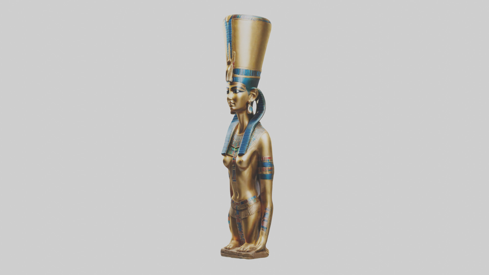 Egyptian Queen statue model 3D model_10