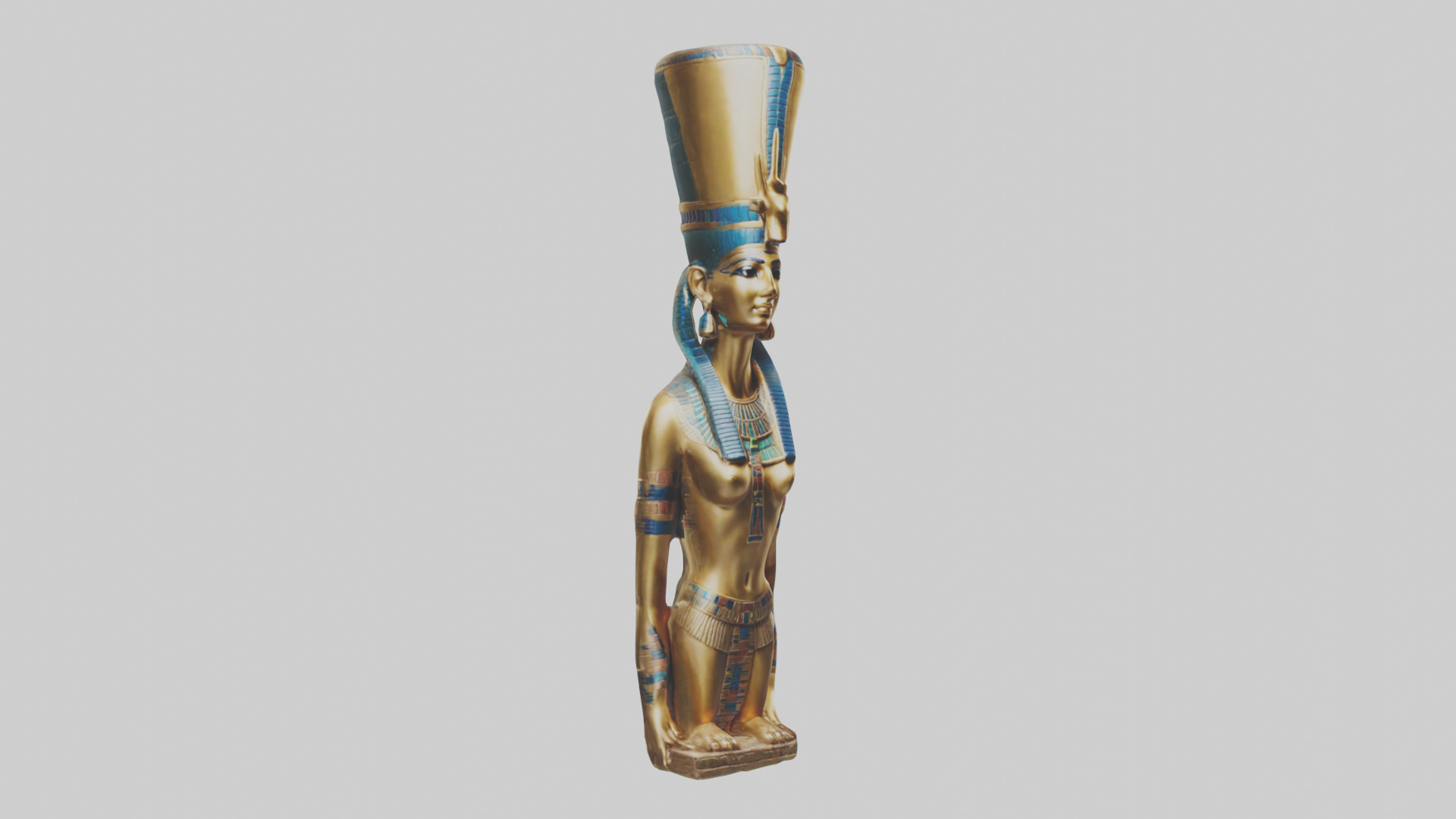 Egyptian Queen statue model 3D model_11
