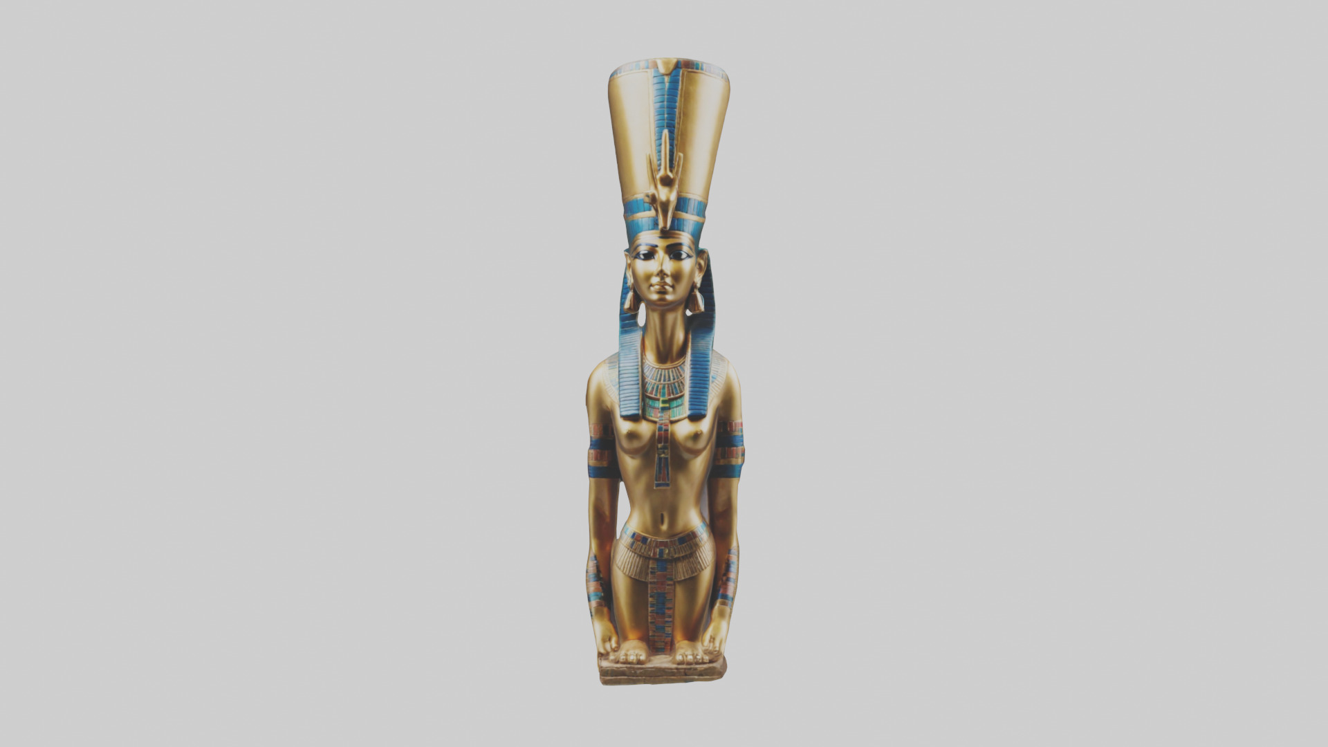 Egyptian Queen statue model 3D model_9