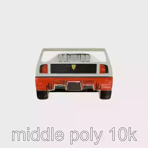 Ferrari F40 Carbon Fiber Twin Turbo 1980s Supercar Low-poly 3D model