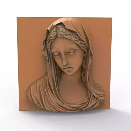 Virgin Mary Christian Religious Icon Holy Mother Sculpture 3D print model