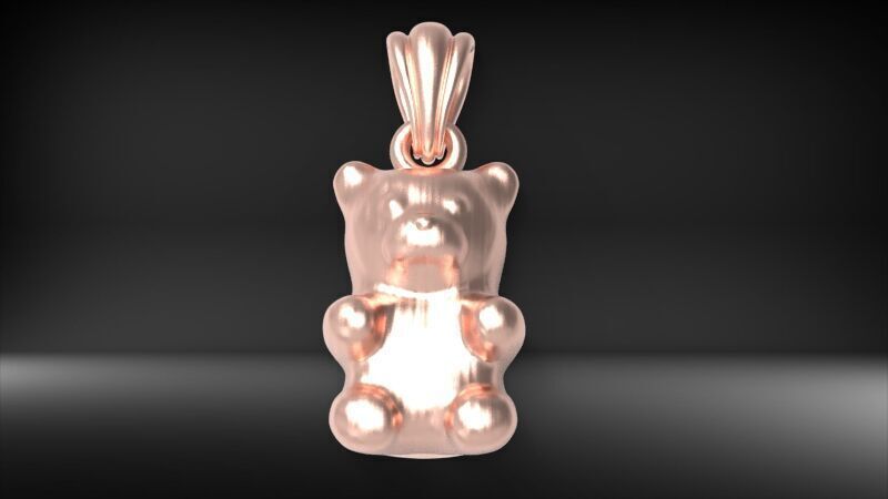 Pendant gummy bear 3D print model_15