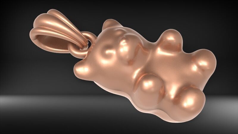 Pendant gummy bear 3D print model_8