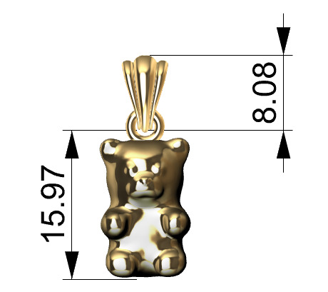 Pendant gummy bear 3D print model_23