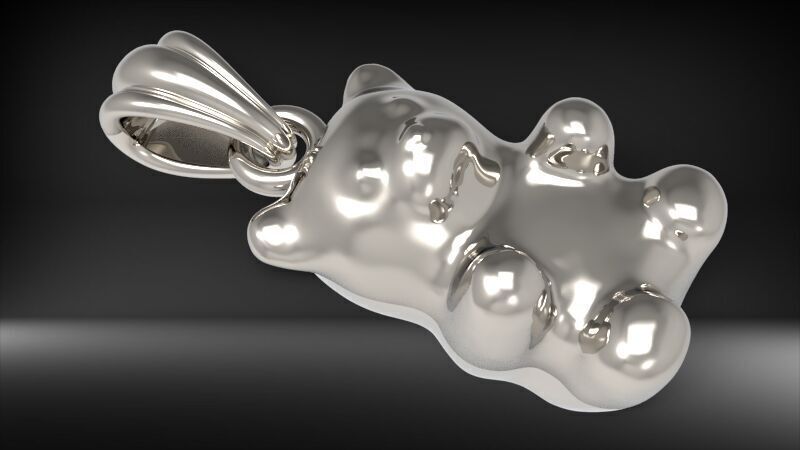 Pendant gummy bear 3D print model_4