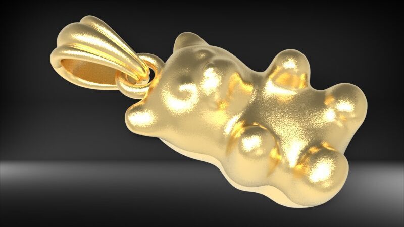 Pendant gummy bear 3D print model_5