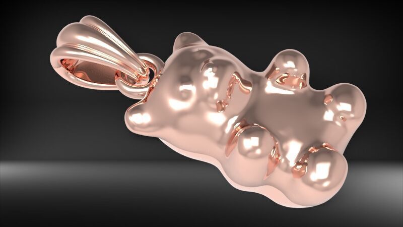 Pendant gummy bear 3D print model_9