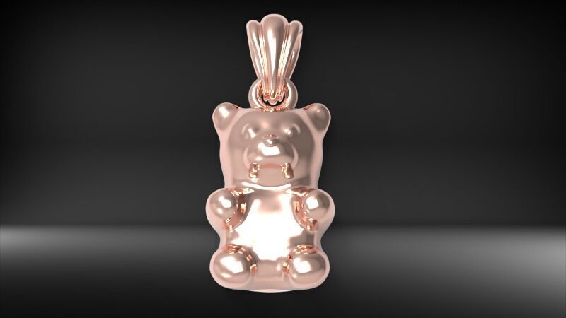 Pendant gummy bear 3D print model_3