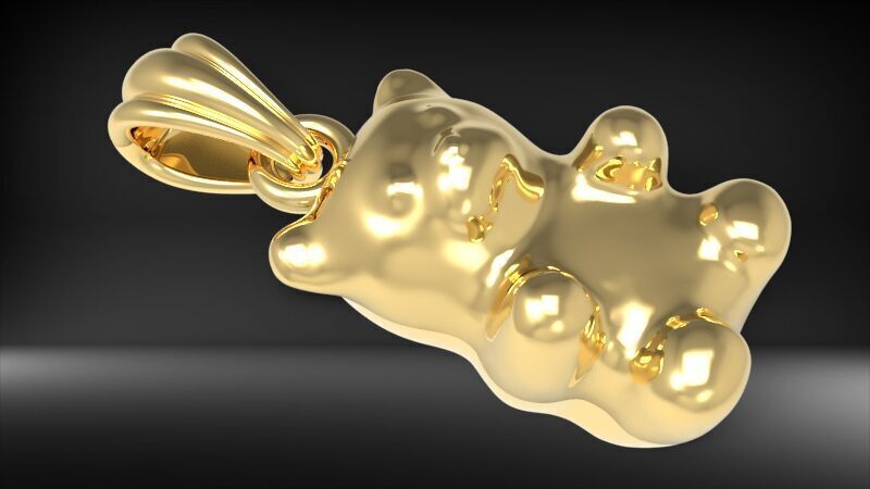 Pendant gummy bear 3D print model_1