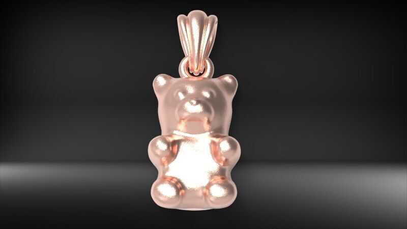 Pendant gummy bear 3D print model_13