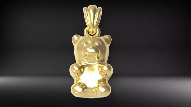 Pendant gummy bear 3D print model_0