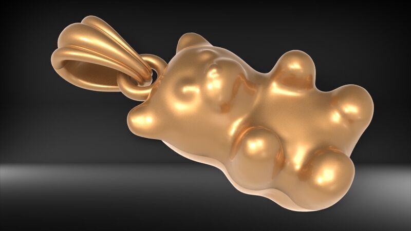 Pendant gummy bear 3D print model_7