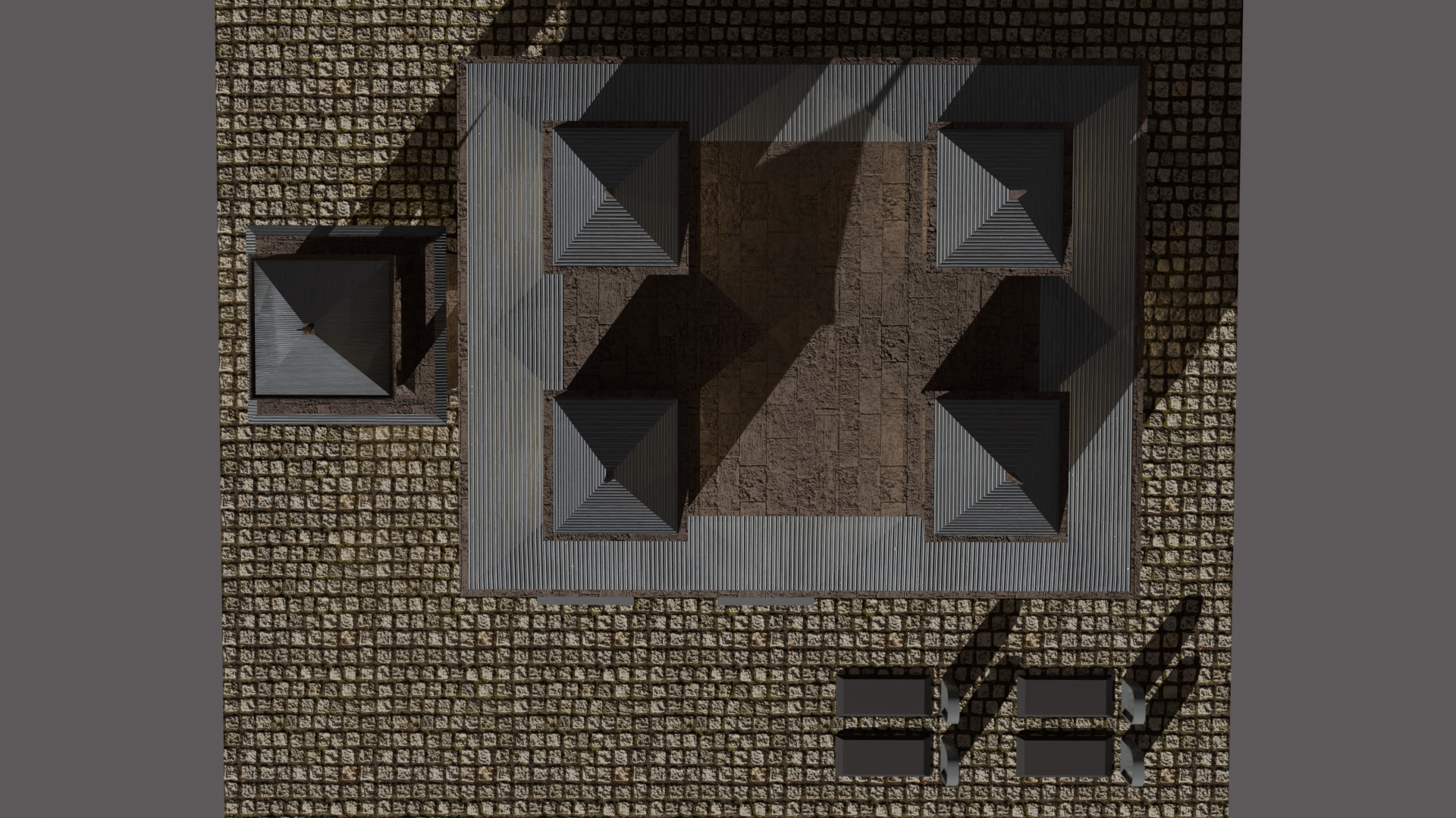  Temple Monastery  Low-poly 3D model_5